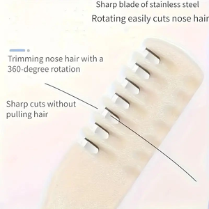 Aparador De Pêlos Do Nariz 360 ° Dupla Face , Equipada Com Lâminas Giratórias Manuais , Projetada para higiene pessoal