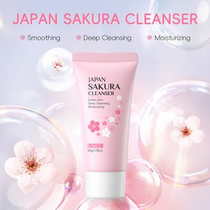 LAIKOU Cleanser Japonês Sakura 50g Hidratante E Limpador Facial Suave Para Pele Seca