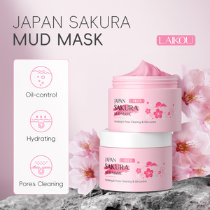 Máscara De Lama De Limpeza LAIKOU Sakura 25g/0.88 Onças . Rejuvenescimento Da Pele Com Controle De Óleo Suave