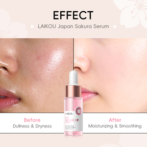 Sérum Facial LAIKOU Japão Sakura de Flor de Cerejeira, Essência Remove manchas, Rejuvenescimento da pele, 17ml.