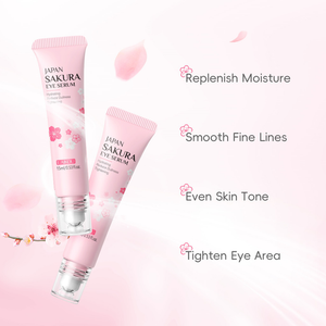 LAIKOU Japão Sakura Eye Serum Remove Bag Essência Fad e Rugas Anti-Inchaço 15ml