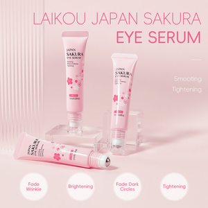 LAIKOU Japão Sakura Eye Serum Remove Bag Essência Fad e Rugas Anti-Inchaço 15ml