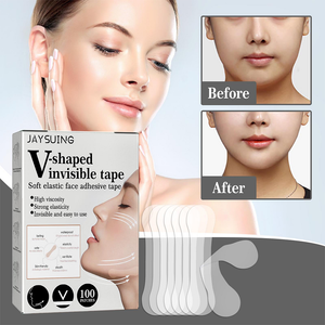 100pcs Adesivos de Elevação Facial Impermeáveis Transparentes em Formato V Invisível Fita Adesiva Facial Fina Rugas