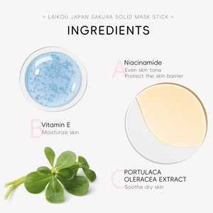 LAIKOU Japão Sakura Máscara Sólida Vara Limpeza Poros Reduzir Cravo Controle De Óleo Apertar A Pele 45g