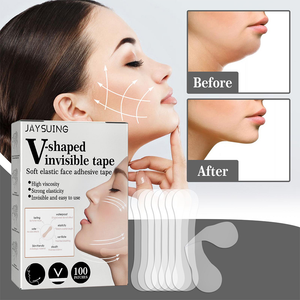 100pcs Adesivos de Elevação Facial Impermeáveis Transparentes em Formato V Invisível Fita Adesiva Facial Fina Rugas