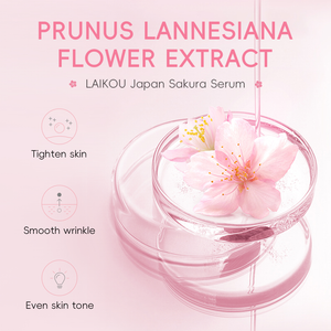 Sérum Facial LAIKOU Japão Sakura de Flor de Cerejeira, Essência Remove manchas, Rejuvenescimento da pele, 17ml.