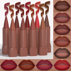 Lápis Labial DUNUF 2 Em 1 : Ponta Fosca , À Prova D'água E Cônica . Tons Universais Para Contorno Aparência Gradiente